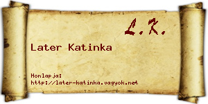 Later Katinka névjegykártya