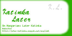 katinka later business card